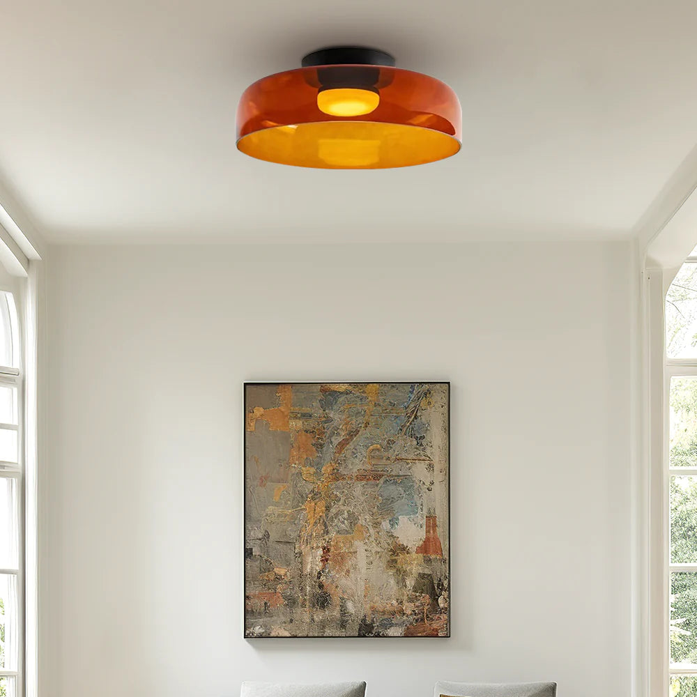 Layered Glass Ceiling Light Modern Multi-Tier Flush Mount Fixture with LED Hardwired for Kitchen Dining Room Bedroom Living Room