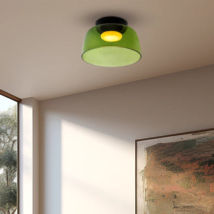 Layered Glass Ceiling Light Modern Multi-Tier Flush Mount Fixture with LED Hardwired for Kitchen Dining Room Bedroom Living Room