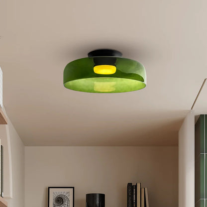 Layered Glass Ceiling Light Modern Multi-Tier Flush Mount Fixture with LED Hardwired for Kitchen Dining Room Bedroom Living Room