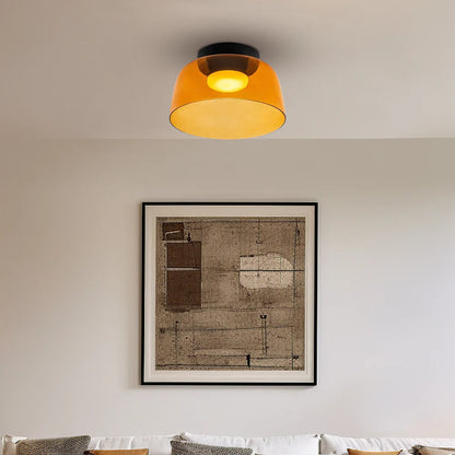 Layered Glass Ceiling Light Modern Multi-Tier Flush Mount Fixture with LED Hardwired for Kitchen Dining Room Bedroom Living Room