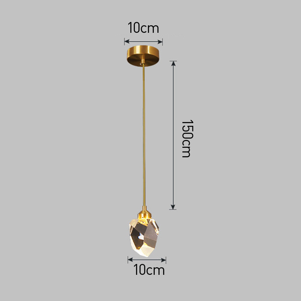 Adjustable Drop Fixture with Clear Tapered Shade & Brass Accents for Kitchen Islands, Breakfast Nooks, Entryways