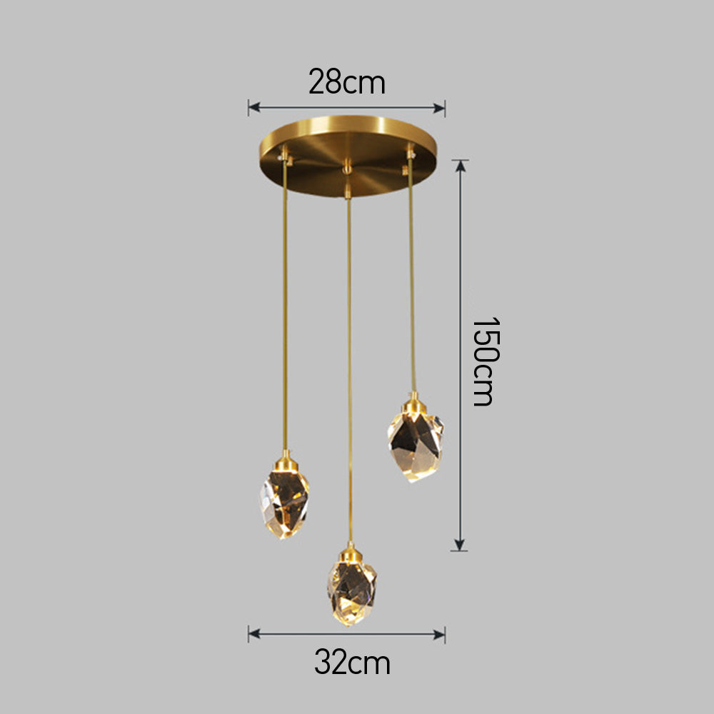 Adjustable Drop Fixture with Clear Tapered Shade & Brass Accents for Kitchen Islands, Breakfast Nooks, Entryways