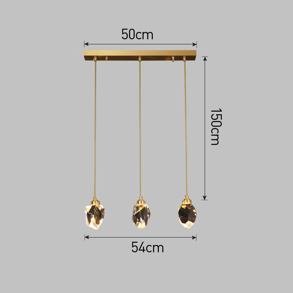 Adjustable Drop Fixture with Clear Tapered Shade & Brass Accents for Kitchen Islands, Breakfast Nooks, Entryways