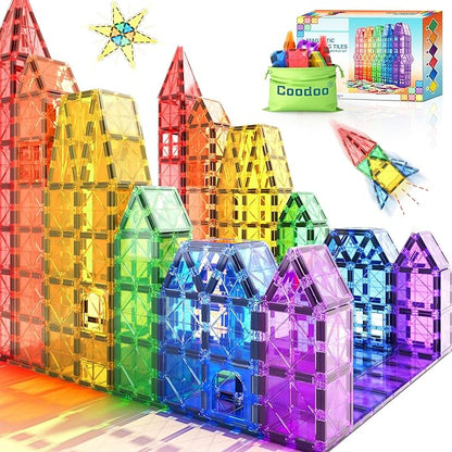 Creative Builders | Montessori Magnetic Tiles Building Set with 40 Pieces for STEM Learning