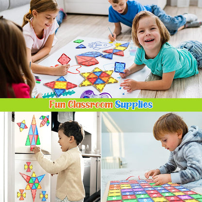 Creative Builders | Montessori Magnetic Tiles Building Set with 40 Pieces for STEM Learning