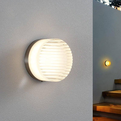 Metal LED Accent Light for Walls & Ceilings – 5 in Ripple Texture Fixture in White, Amber, Gray – Modern Indoor Outdoor Sconce for Hallways,