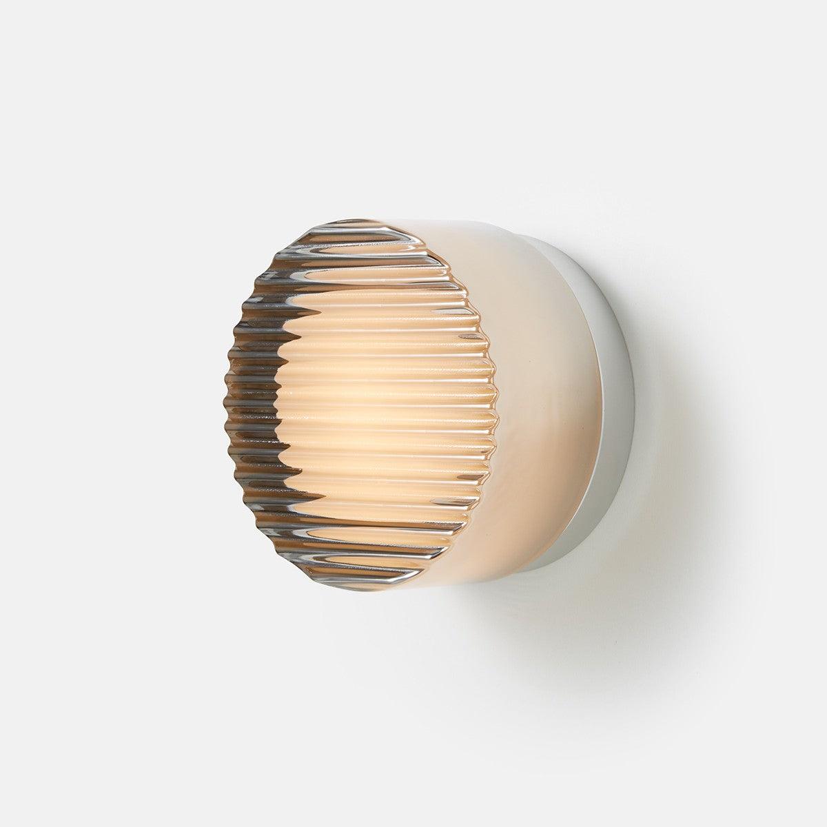 Metal LED Accent Light for Walls & Ceilings – 5 in Ripple Texture Fixture in White, Amber, Gray – Modern Indoor Outdoor Sconce for Hallways,