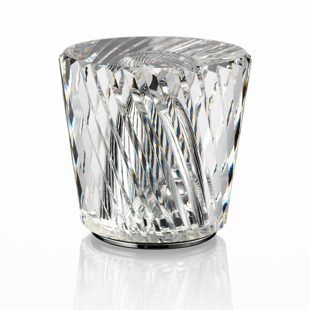 Rechargeable LED Accent Lamp with Crystal Reflective Glass – Compact Nightstand Light for Bedroom, Office Desk, Cozy Reading Nook