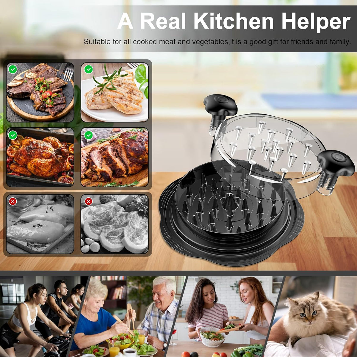 Culinary Master | Chicken Shredder Tool with Non-Slip Grip | Effortless Shredding for Quick Meal Prep
