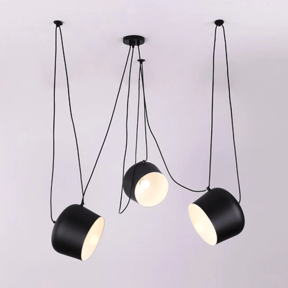 Modern Pendant Light with Drum Shade, Metal Hanging Pendant Lamp for Kitchen, Drum Pendant Light for Dining Room