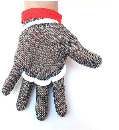 Cut-Resistant Glove | Stainless Steel Protection with Adjustable Strap | Safety Gear for Kitchen and Workshop