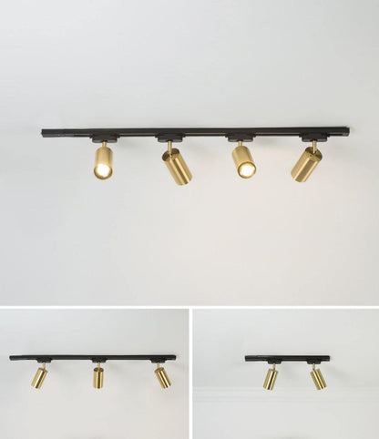 Pivoting Metal Track Spotlight Fixture 350° Swivel Wall & Ceiling Mount LED Accent Light for Living Room Bedroom Kitchen Gallery Art Display