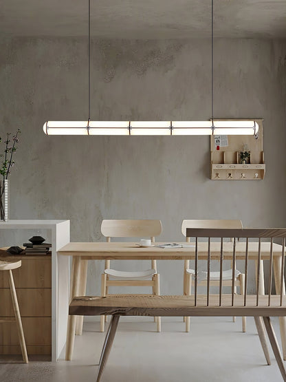 Linear Adjustable LED Overhead Fixture 59-Inch Metal Acrylic Three Color Temperatures for Dining Room Kitchen Living Space Modern Interior L