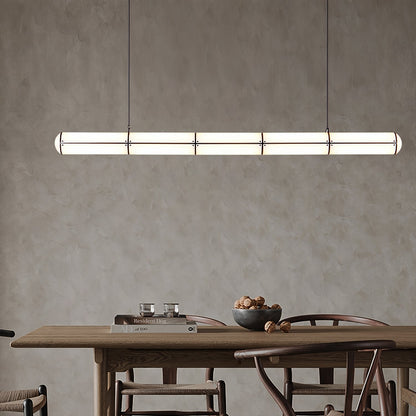 Linear Adjustable LED Overhead Fixture 59-Inch Metal Acrylic Three Color Temperatures for Dining Room Kitchen Living Space Modern Interior L