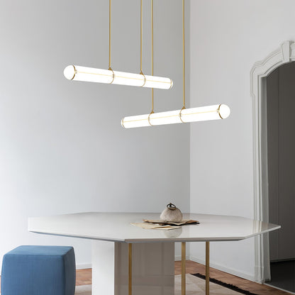 Linear Adjustable LED Overhead Fixture 59-Inch Metal Acrylic Three Color Temperatures for Dining Room Kitchen Living Space Modern Interior L