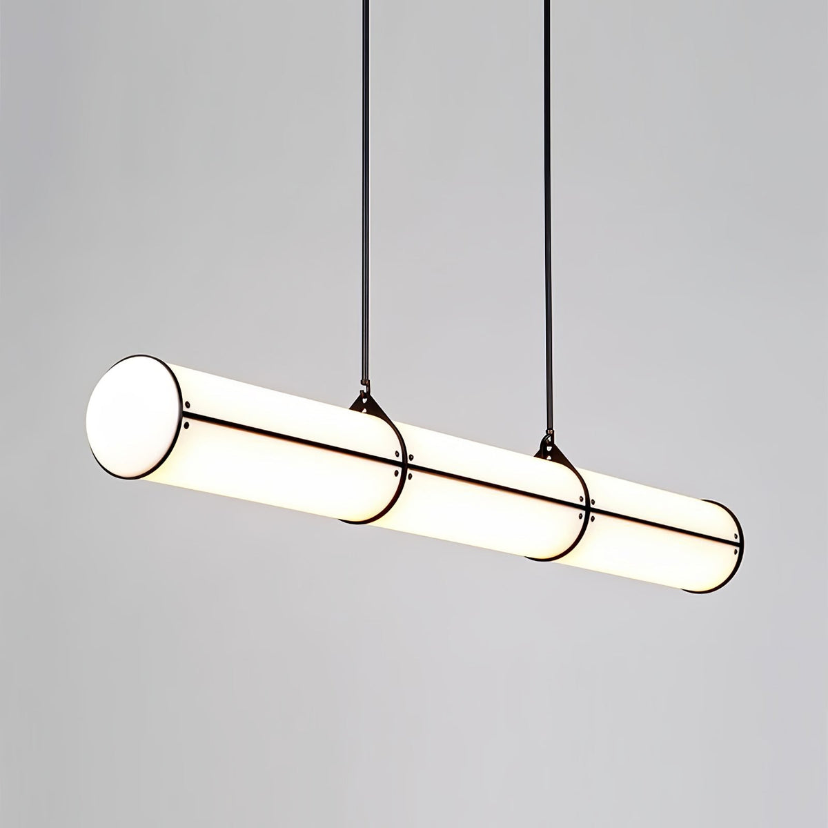 Linear Adjustable LED Overhead Fixture 59-Inch Metal Acrylic Three Color Temperatures for Dining Room Kitchen Living Space Modern Interior L