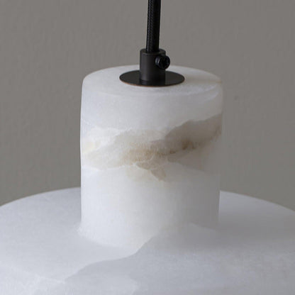 Stone Cylinder Hanging Lamp White Adjustable Drop Ceiling Fixture for Kitchen Island Dining Room Bedroom Hallway Natural Alabaster E27 Socke