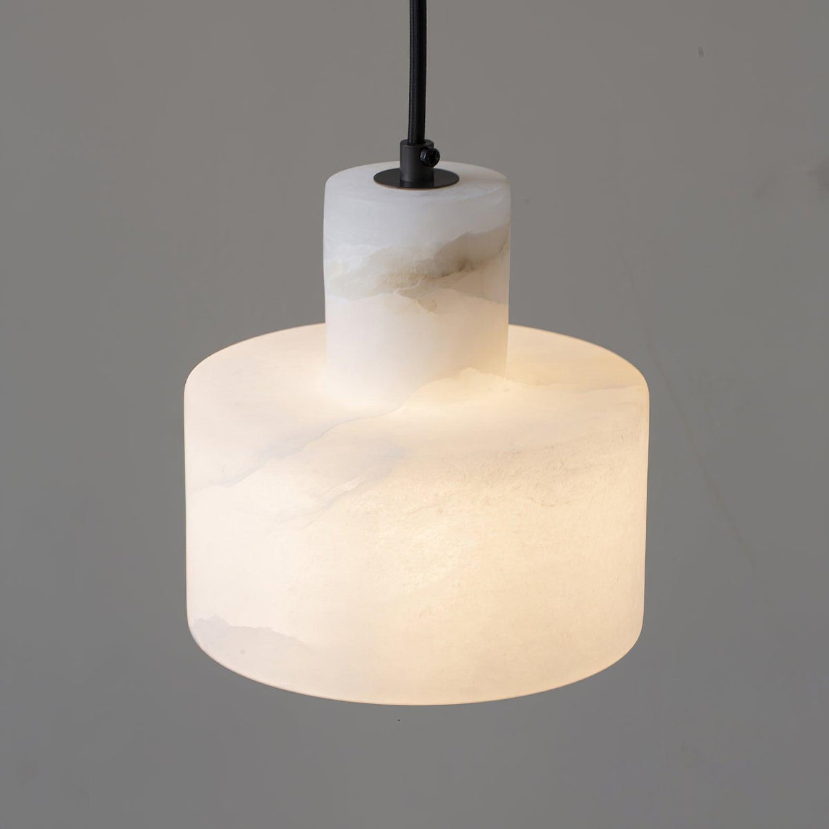 Stone Cylinder Hanging Lamp White Adjustable Drop Ceiling Fixture for Kitchen Island Dining Room Bedroom Hallway Natural Alabaster E27 Socke