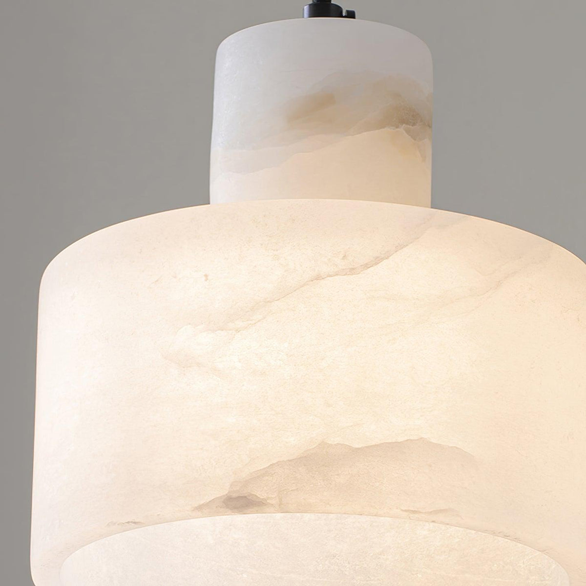 Stone Cylinder Hanging Lamp White Adjustable Drop Ceiling Fixture for Kitchen Island Dining Room Bedroom Hallway Natural Alabaster E27 Socke