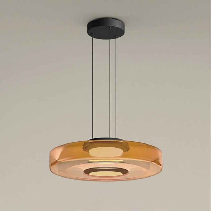 Multi-Tier Glass Pendant Light with Adjustable Cable for Kitchen & Dining Room | Modern LED Ceiling Fixture