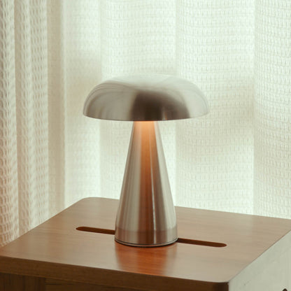 Cordless Touch Lamp Metal Rechargeable 8.5 in Portable Light Indoor Outdoor Patio Dining Bedside Nightstand Ambient USB-C 3 Brightness Level