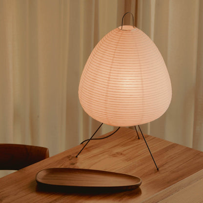 Paper Shade Accent Lamp 11 Inch Wide Metal Frame Bedside Nightstand Light for Bedroom Living Room Asian Inspired Home Decor