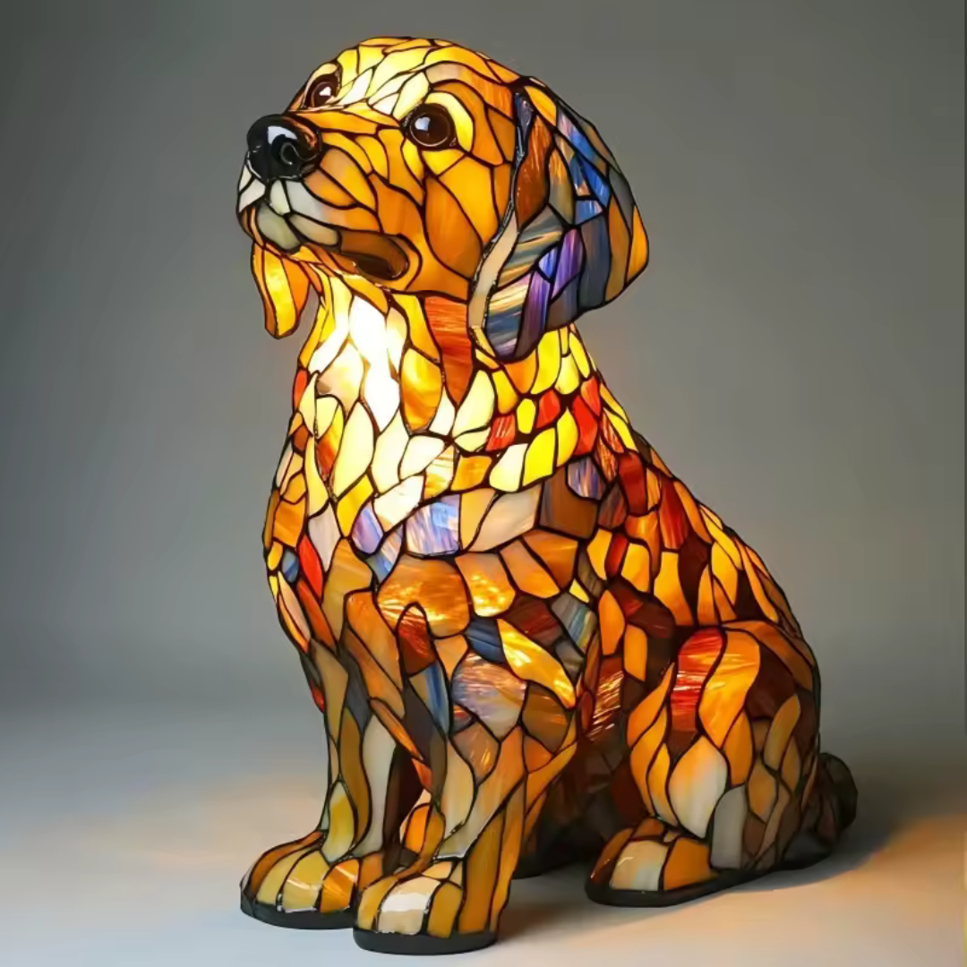 Dog Night Light Sculpture – Handcrafted LED Animal Lamp for Bedside, Nursery & Living Room Decor