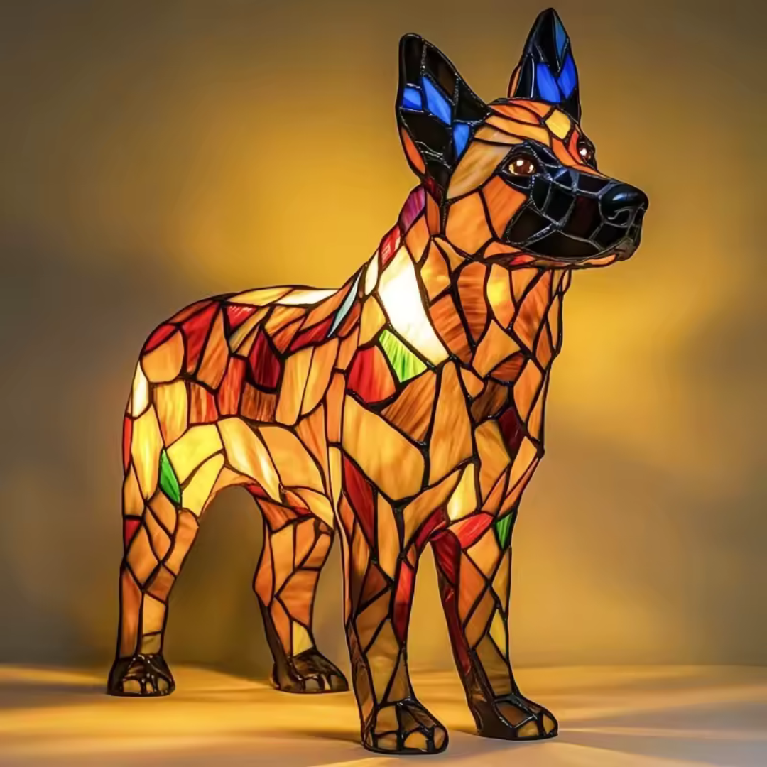 Dog Night Light Sculpture – Handcrafted LED Animal Lamp for Bedside, Nursery & Living Room Decor