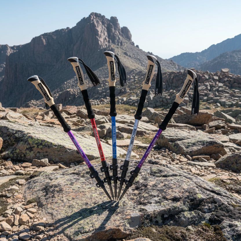 Trekking Essentials | Lightweight Hiking Poles with Anti-Shock System | Ergonomic Cork Grip for Joint Relief