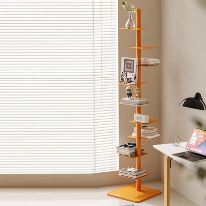 Tower Storage Rack 9-Tier Vertical Shelving Unit for Organizing Books Files Office Supplies Multicolor Steel Frame 68.5 in Tall 15.75 in Wid