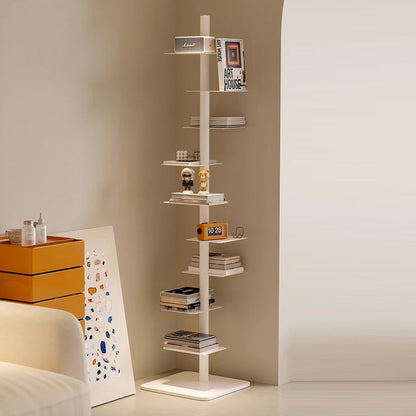 Tower Storage Rack 9-Tier Vertical Shelving Unit for Organizing Books Files Office Supplies Multicolor Steel Frame 68.5 in Tall 15.75 in Wid