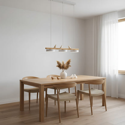 Sculptural Bird Ceiling Light 31 in with Movable Resin Accent LED Dimmable Metal Wood for Dining Room Bedroom Living Room Kitchen Modern Art