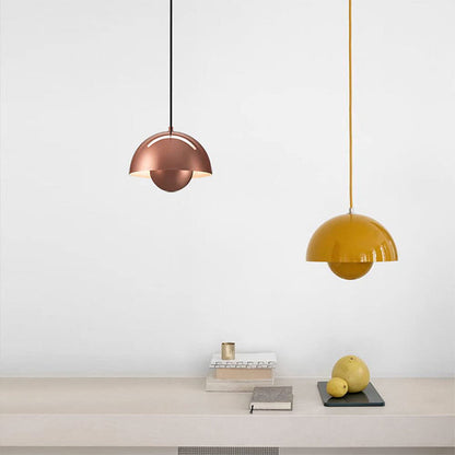 Metal Dome Pendant Light 9 in Adjustable E26 for Dining Table Kitchen Island Bedroom Mid-Century Modern Hanging Fixture