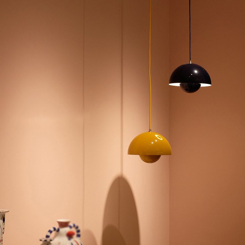 Metal Dome Pendant Light 9 in Adjustable E26 for Dining Table Kitchen Island Bedroom Mid-Century Modern Hanging Fixture