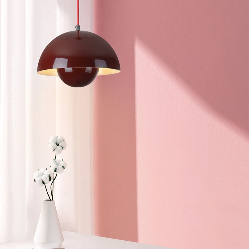 Metal Dome Pendant Light 9 in Adjustable E26 for Dining Table Kitchen Island Bedroom Mid-Century Modern Hanging Fixture