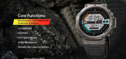 Adventure Ready | GPS Smartwatch with 5 ATM Waterproof Rating | Rugged Design for Outdoor Enthusiasts