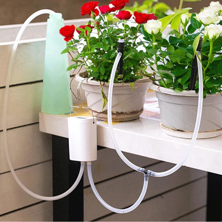 Automatic Indoor Plant Watering Timer System with Programmable Schedule & Rechargeable Battery for Home Garden Self-Irrigation