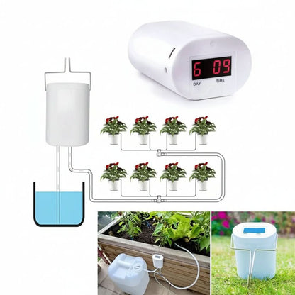 Automatic Indoor Plant Watering Timer System with Programmable Schedule & Rechargeable Battery for Home Garden Self-Irrigation