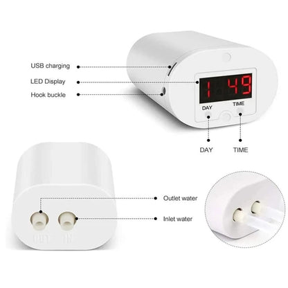 Automatic Indoor Plant Watering Timer System with Programmable Schedule & Rechargeable Battery for Home Garden Self-Irrigation