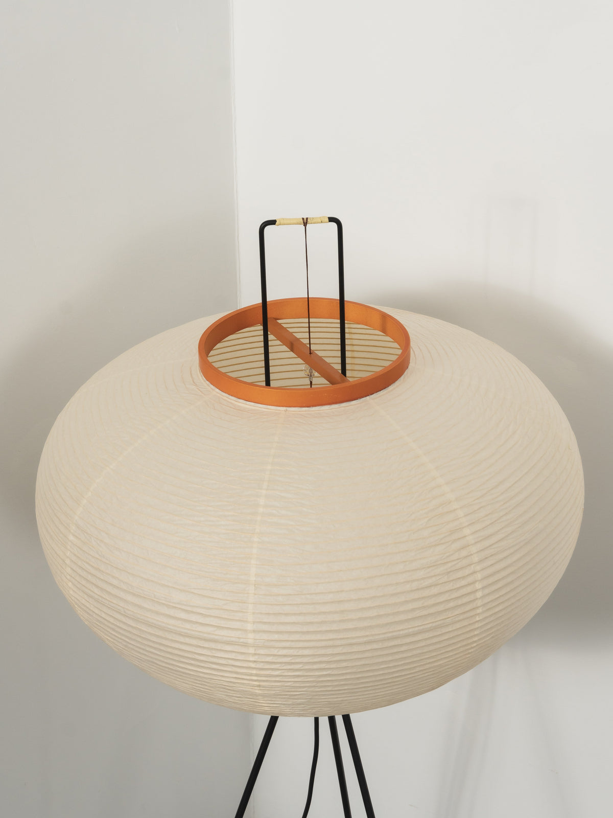 Handcrafted Paper Shade Tripod Standing Lamp 20 in White for Living Room Bedroom Reading Nook Accent Light Japandi Minimalist Decor