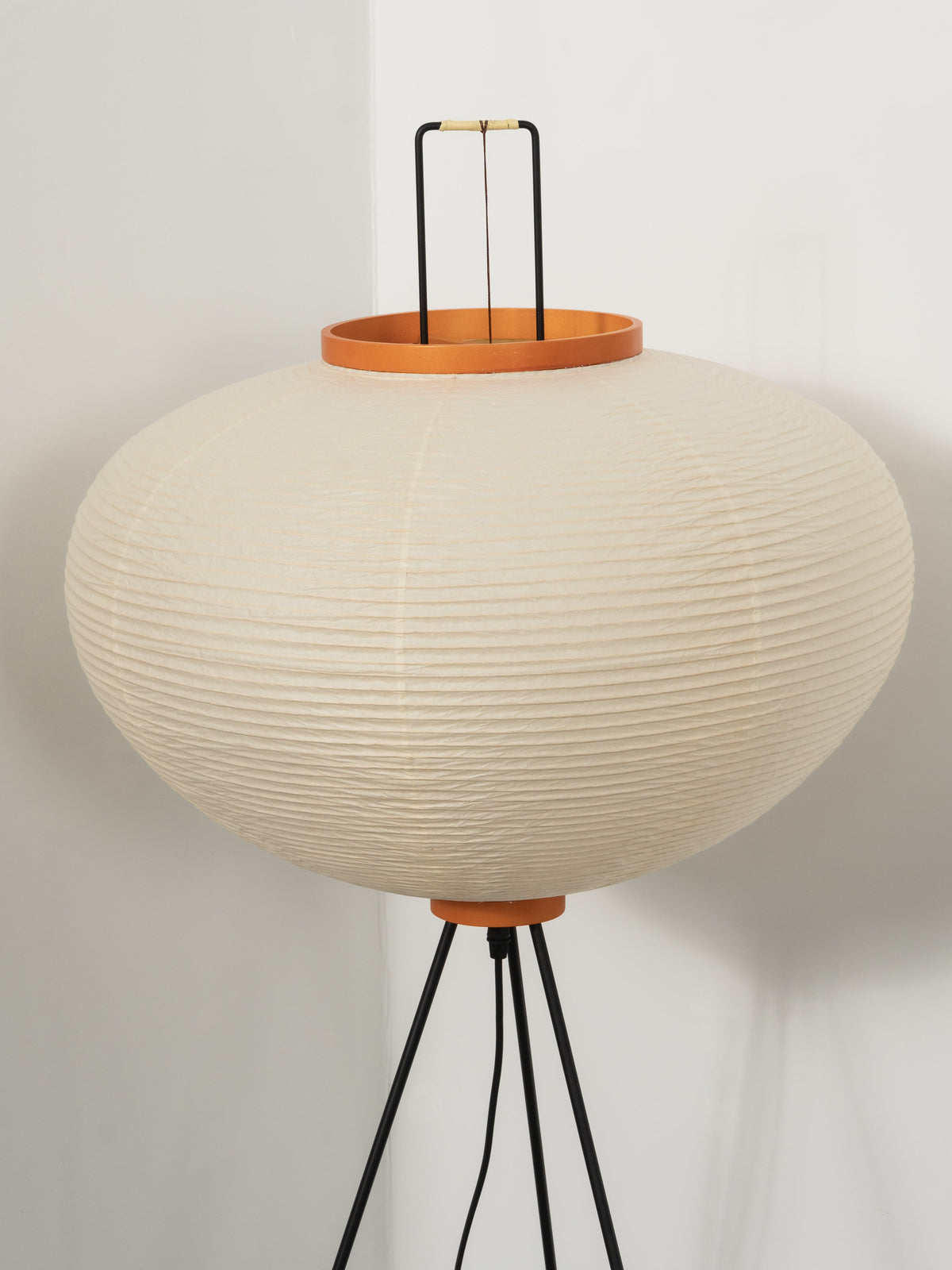 Handcrafted Paper Shade Tripod Standing Lamp 20 in White for Living Room Bedroom Reading Nook Accent Light Japandi Minimalist Decor