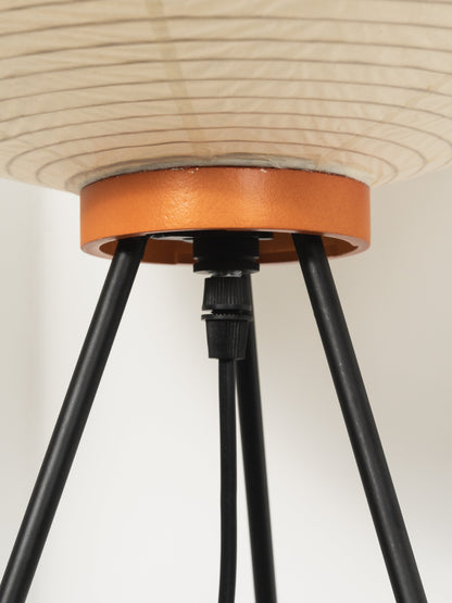 Handcrafted Paper Shade Tripod Standing Lamp 20 in White for Living Room Bedroom Reading Nook Accent Light Japandi Minimalist Decor