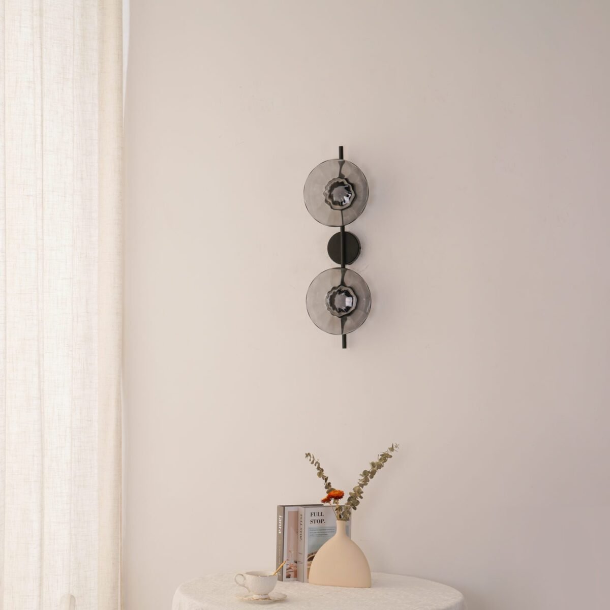 Modern Glass Sconce Light for Bedroom Hallway | Textured LED Wall Fixture Black or Gold Finish | Indoor Ambient Lighting