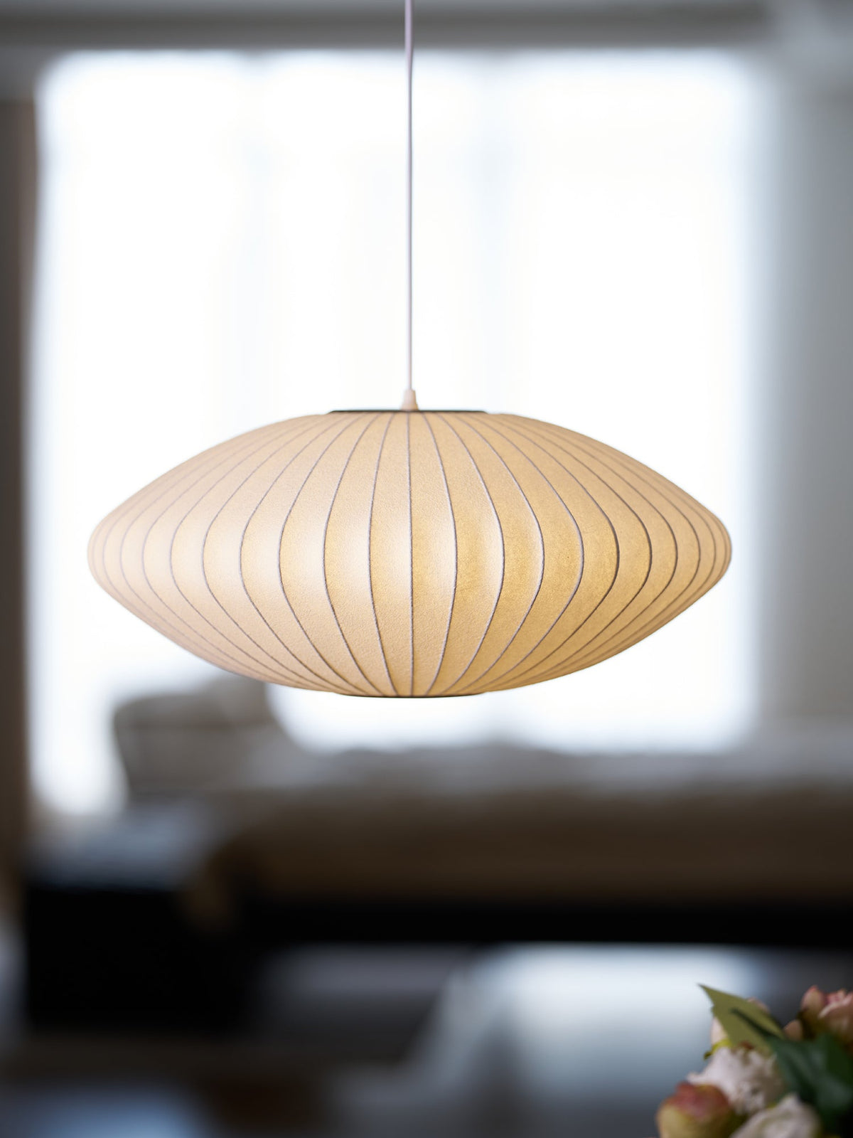 Steel Wire Silk Shade Ceiling Light 20 in White for Kitchen Island Dining Room Modern Pendant Lamp Hanging Fixture Adjustable Cord E26 Base