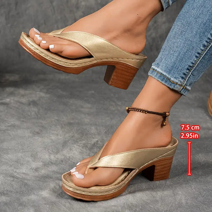 Women's Arch Support Platform Sandals with Contoured Footbed | Comfort Wedge Slides for All-Day Wear | Shock-Absorbing Orthopedic Slippers
