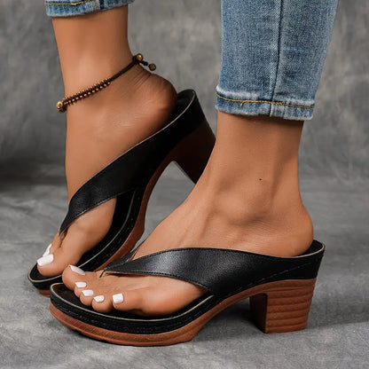 Women's Arch Support Platform Sandals with Contoured Footbed | Comfort Wedge Slides for All-Day Wear | Shock-Absorbing Orthopedic Slippers