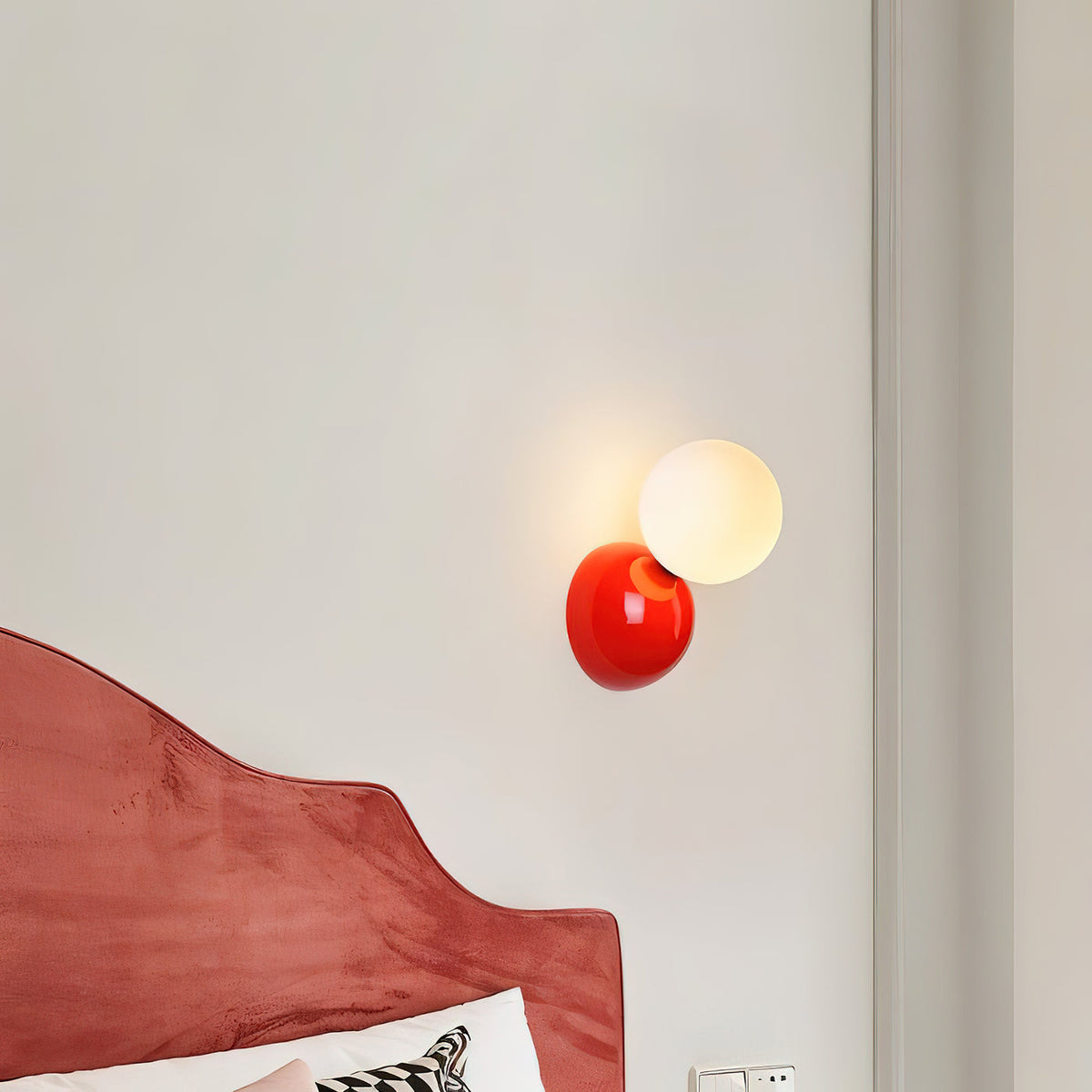 Orb Sconce with Resin & Glass — 4×7 inch Contemporary Fixture for Hallways, Bedrooms & Entryways — Soft Ambient Glow — Plug-In or Hardwired