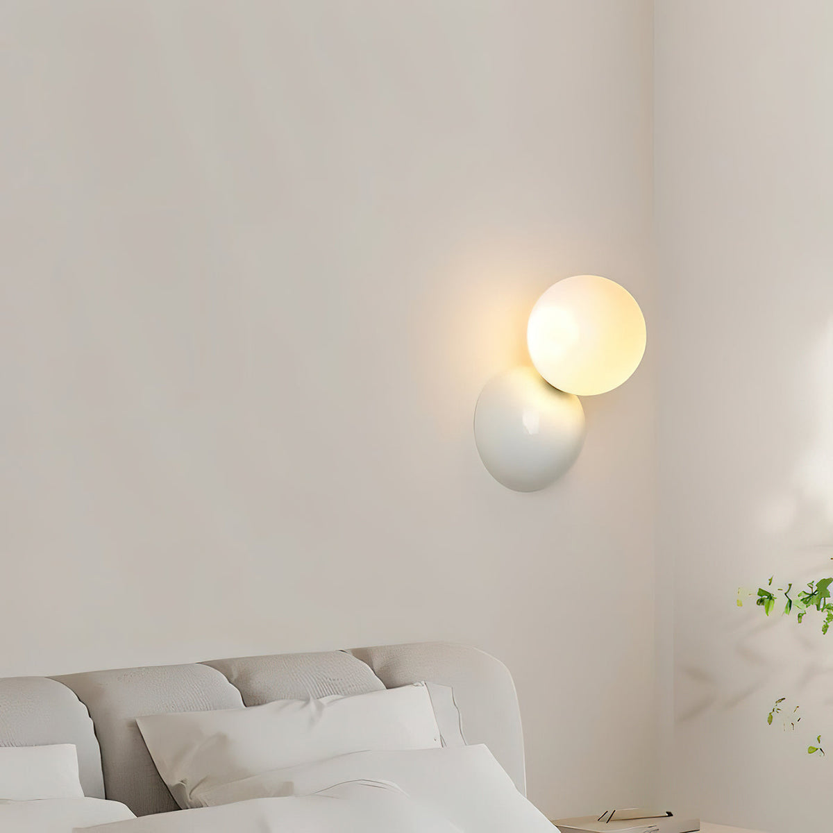 Orb Sconce with Resin & Glass — 4×7 inch Contemporary Fixture for Hallways, Bedrooms & Entryways — Soft Ambient Glow — Plug-In or Hardwired