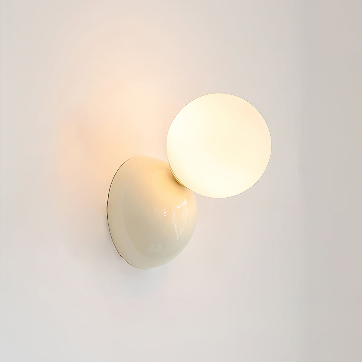 Orb Sconce with Resin & Glass — 4×7 inch Contemporary Fixture for Hallways, Bedrooms & Entryways — Soft Ambient Glow — Plug-In or Hardwired