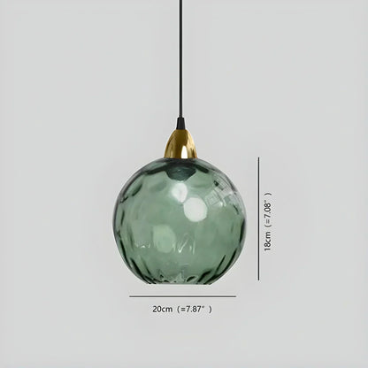 Spherical Glass Ceiling Fixture E26 Socket 8-Inch Gray Shade for Dining Areas Bedrooms Kitchens Adjustable Cord Ambient Fixture